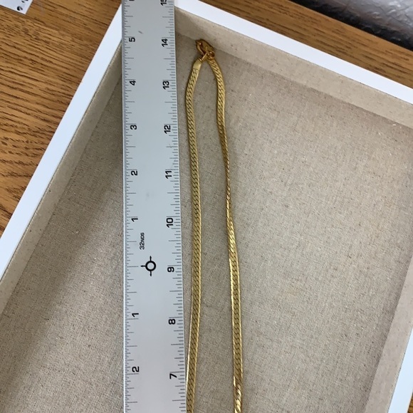 Vintage gold tone herringbone necklace 29” - Picture 3 of 5